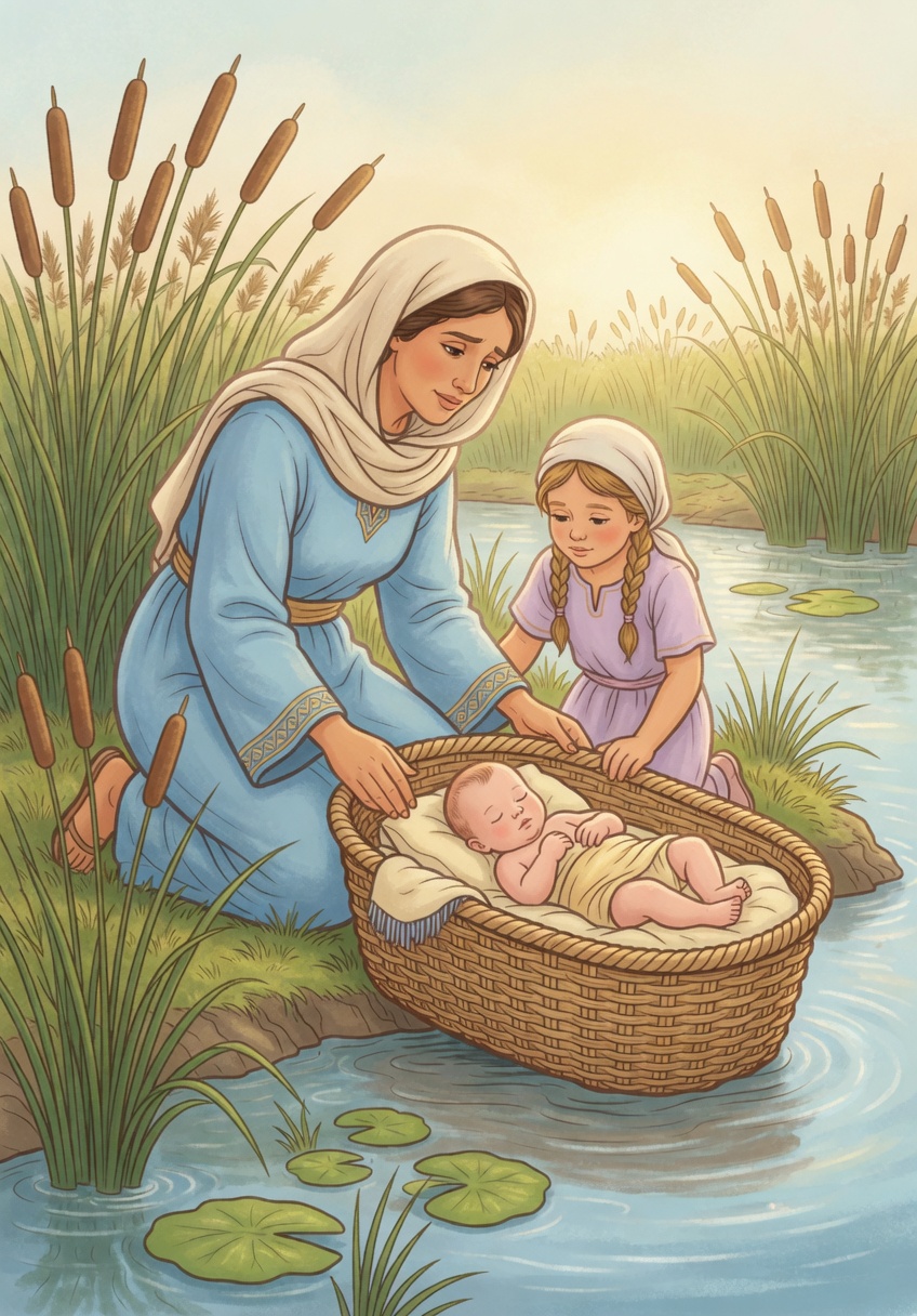 Baby Moses — Bible coloring picture