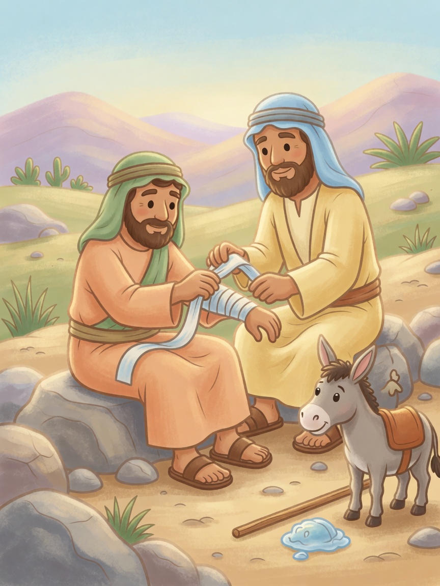 The good Samaritan — Bible coloring picture