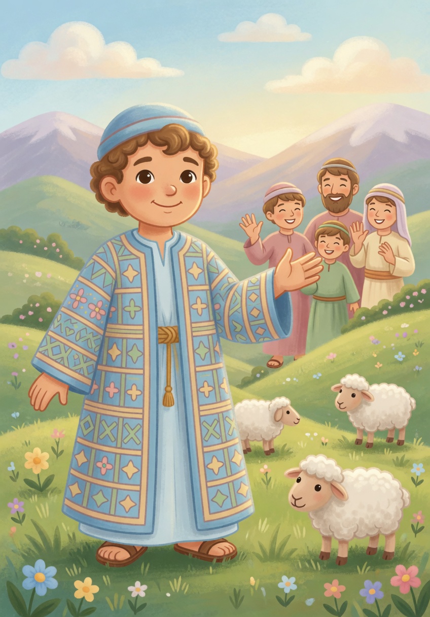 Joseph and the coat — Bible coloring picture