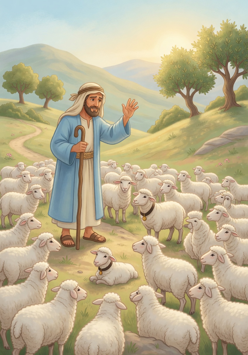 The lost sheep — Bible coloring picture